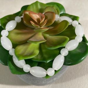 Vintage White Jade Bracelet